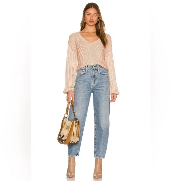 Free People When It Rains V-Neck Sweater - SIZE MEDIUM - Picture 2 of 16